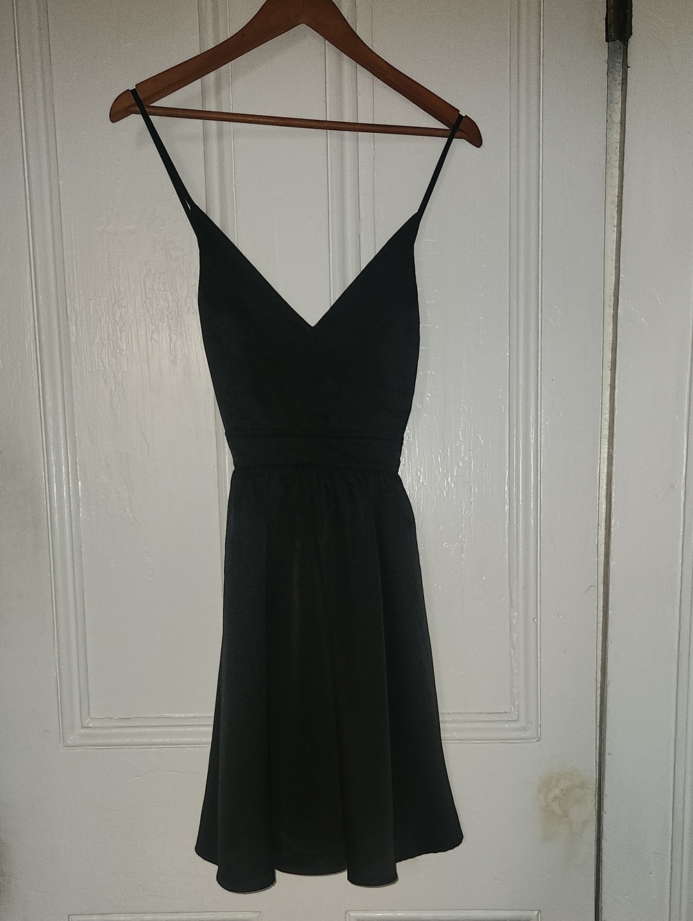 Double Zero Black V-Neck Spaghetti-Strap Mini Dress